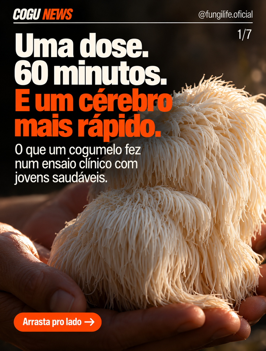 Uma dose, 60 minutos e um cérebro mais rápido: o que a Juba-de-Leão mostrou num ensaio clínico