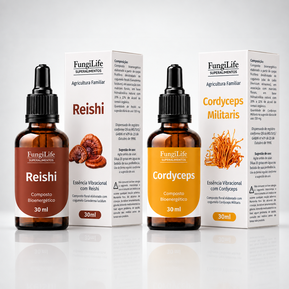 Kit Energia e Equilibrio | Cordyceps + Reishi | Extrato Líquido 30ml