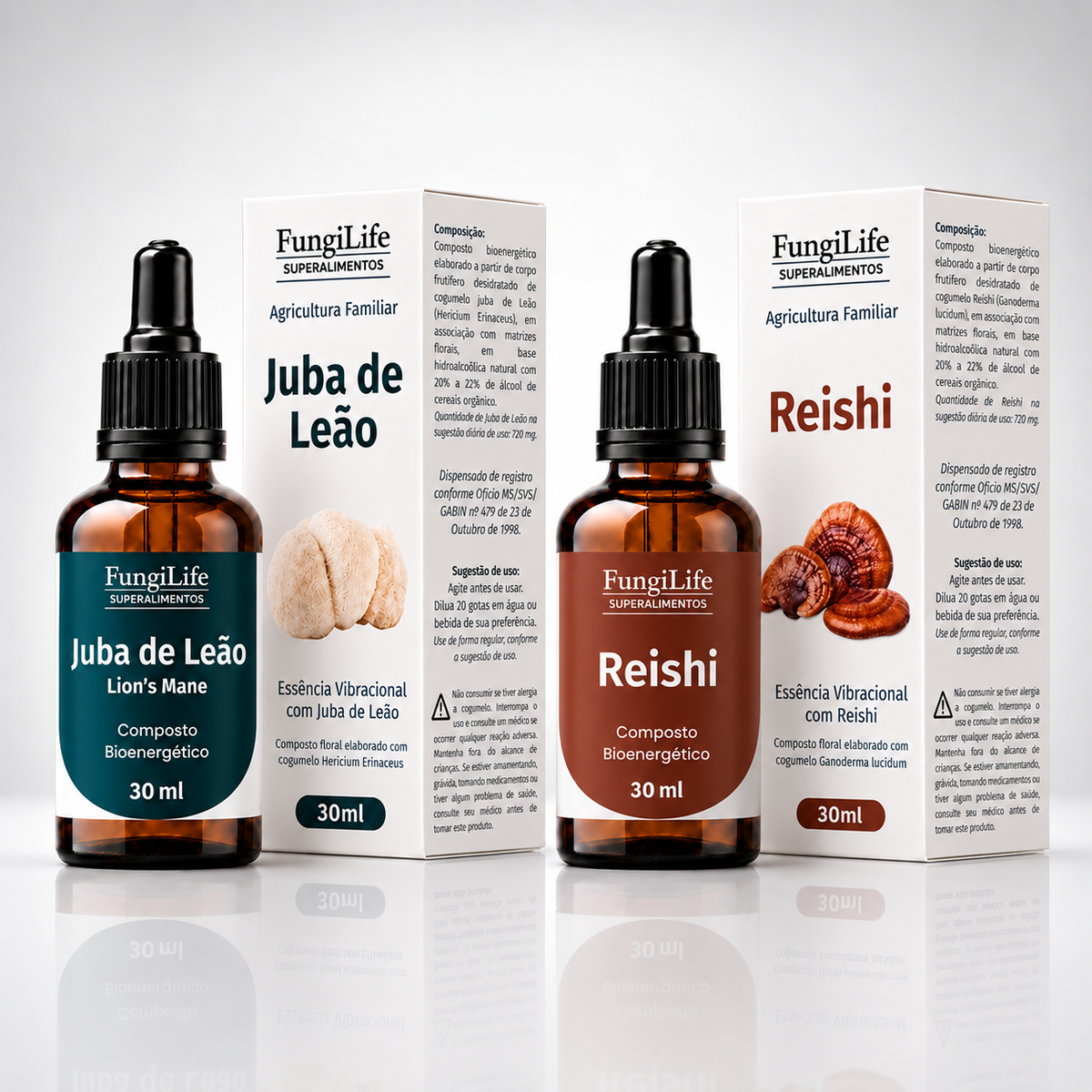 Kit Foco e Equilíbrio | Lions Mane + Reishi | Extrato Líquido 30ml