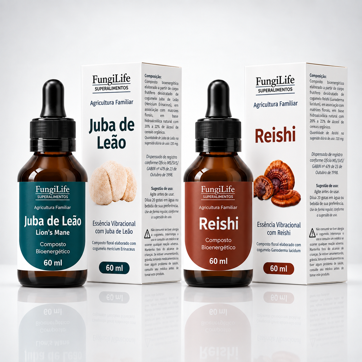Kit Foco e Equilíbrio Lions Mane + Reishi | Extrato Líquido 60ml