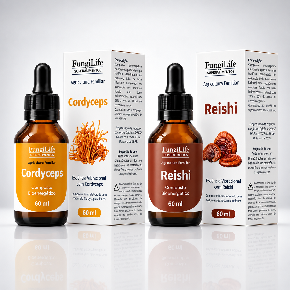 Kit Energia e Equilibrio Cordyceps Reishi Extrato Liquido 60ml