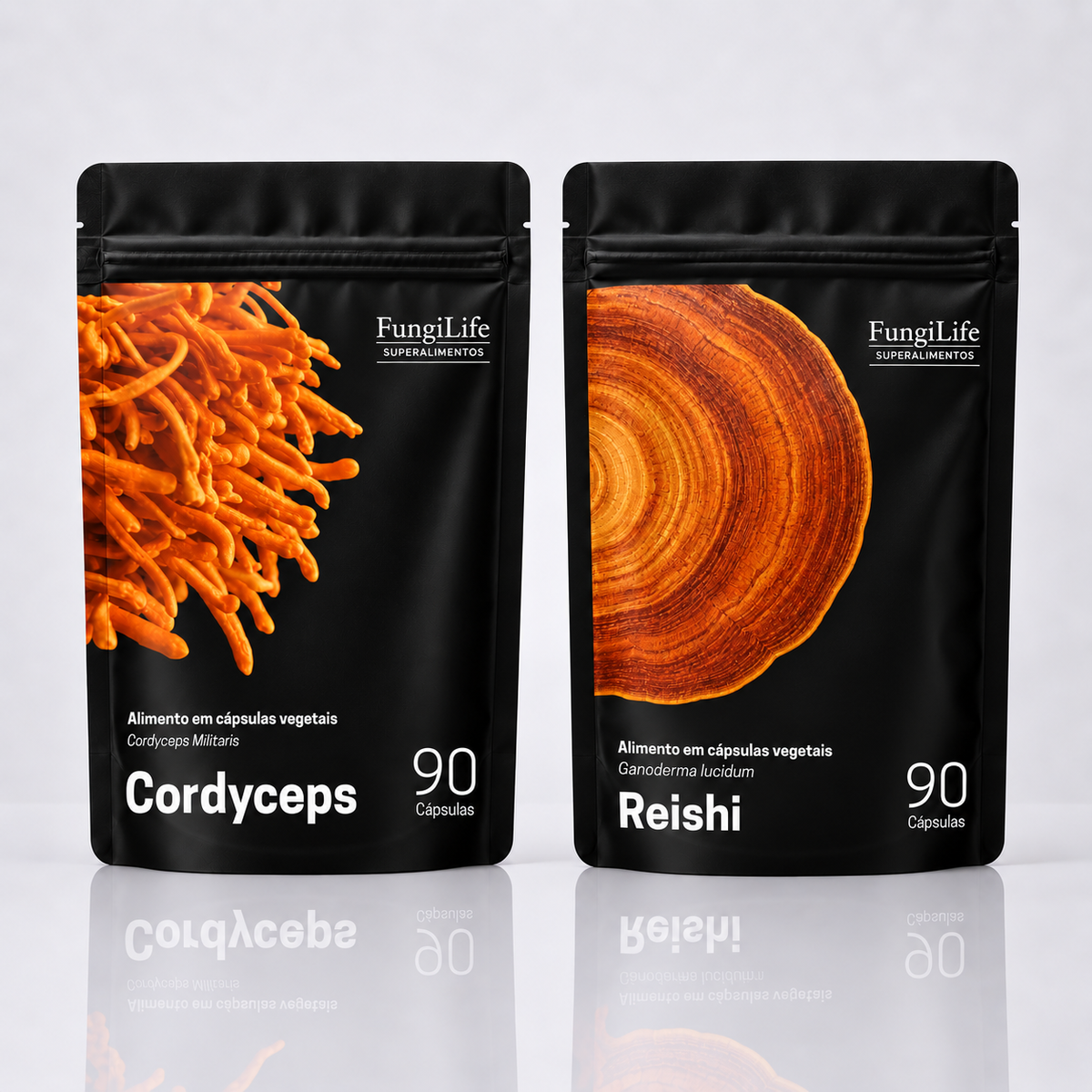 Kit Energia e Equilíbrio Cordyceps Militaris + Reishi Extrato encapsulado 90 caps.