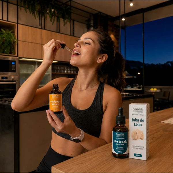 Kit Foco e Energia Lion's Mane + Cordyceps Militaris | Extrato Líquido 60ml