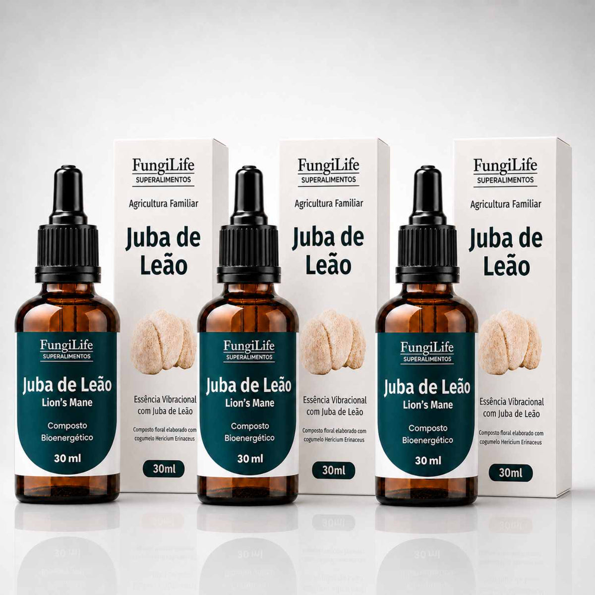 Kit 3 unidades Juba de Leão Extrato Líquido 30ml